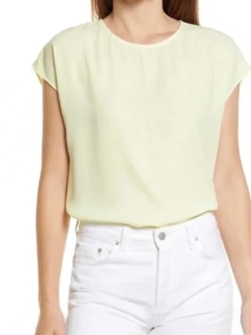 Halogen Crew Neck Short Sleeve Light Green Top Size S